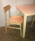 IKEA BIRCH KITCHEN TABLE WITH TWO SEAT CHAIRS - NORRAKER + RONNINGE