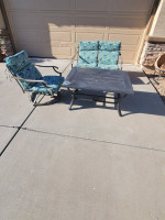 Patio set chair love seat bench table