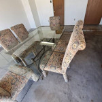 Contemporary Thick Glass Top Dining Table and 6 chairs