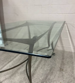 Contemporary Thick Glass Top Dining Table and 6 chairs