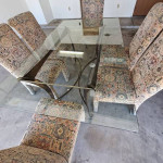 Contemporary Thick Glass Top Dining Table and 6 chairs
