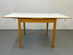 Danish Dining Table Drawleaf Extension Table w White Top