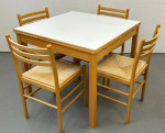 Danish Dining Table Drawleaf Extension Table w White Top