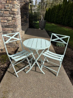 Outdoor Patio Folding Bistro Metal Table & Chairs Set