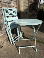 Outdoor Patio Folding Bistro Metal Table & Chairs Set