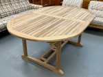 Teak Patio Dining Table w Butterfly Leaf 94.5"L Fully Extended