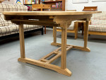 Teak Patio Dining Table w Butterfly Leaf 94.5"L Fully Extended