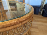 Bamboo and glass coffee table