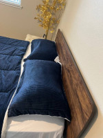 Queen size bed, mattress, side table