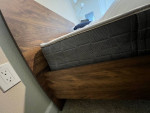 Queen size bed, mattress, side table