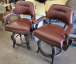 New Solid Barstools, Solid Teak Wood End Table & Italian Leather Hides