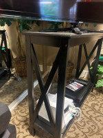 Console/TV Table - Dark Wood with Small Lower Shelf