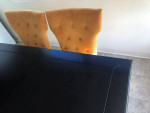 Wood Table with Upholstered Gold Chairs - 7-peace set