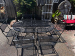 Patio set, oval table and 4 armchairs,wrought iron, outdoor furniture