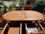New Teak Patio Set, Outdoor Furniture, Table is very large