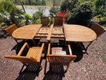 New Teak Patio Set, Outdoor Furniture, Table is very large