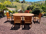New Teak Patio Set, Outdoor Furniture, Table is very large