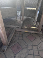 Teak patio set, Kingsley Bate table, all weather wicker chair, outdoor