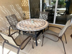 High end outdoor stone table and chairs