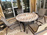High end outdoor stone table and chairs