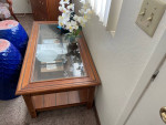 Wooden Drawer, Coffee table, Chairs (moving)