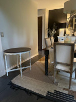 White solid wood accent table