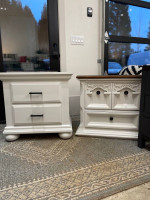 White solid wood accent table