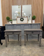 White solid wood accent table