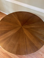 Round Walnut Article Dining Table 54"