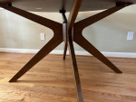 Round Walnut Article Dining Table 54"