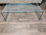 Glass waterfall coffee table