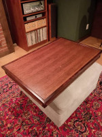 Custom Oak Ottoman Coffee Table Converter