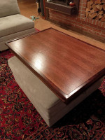 Custom Oak Ottoman Coffee Table Converter