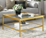 Coffee Table Gold and Glass