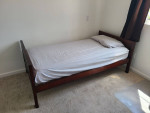 For sale: Twin bed with mattress and study table with chair