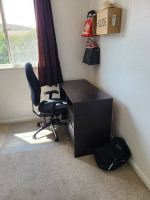 For sale: Twin bed with mattress and study table with chair