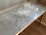 Calacatta Marble And Copper Console Table Desk