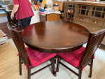48" round Acacia wood table w/4 chairs