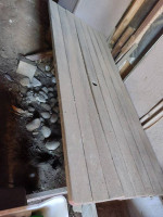 Redwood picnic table and bench