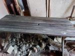 Redwood picnic table and bench