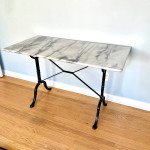 French Cast Iron Marble Top Bistro Table