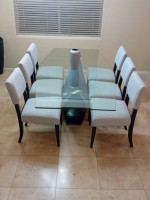 Contemporary high end dining table and 6 chairs