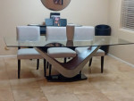 Contemporary high end dining table and 6 chairs