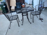 Metal bistro table and chair set