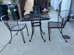 Metal bistro table and chair set