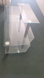 3 tier glass coffee table/TV stand