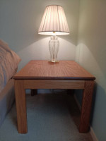 OAK COFFEE TABLE AND END TABLES