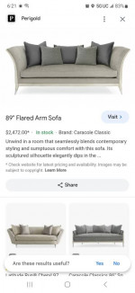 Caracole 89" flared arm sofa