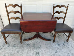 Mahogany Drop Leaf Dining Table/Chairs