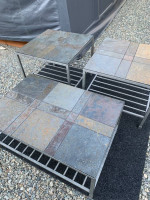 Metal & Slate Coffee Table & Side Tables